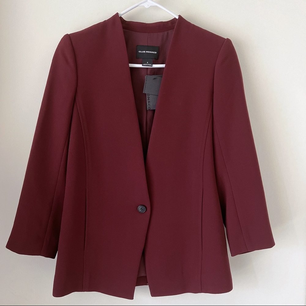 NWT Club Monaco Maroon Blazer sz 2